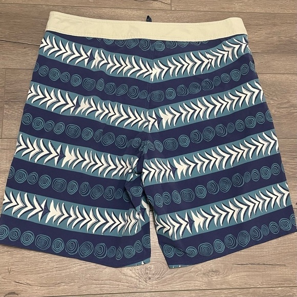 Patagonia Men Swim Trunks Stretch Wavefarer Board Shorts Tree Rings Blue Sz 40 - Picture 7 of 8